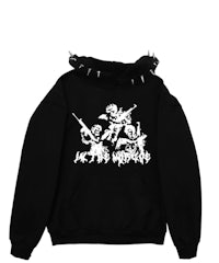 a black hoodie with a skull and crossbones on it