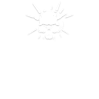 a skull with spikes on a black background